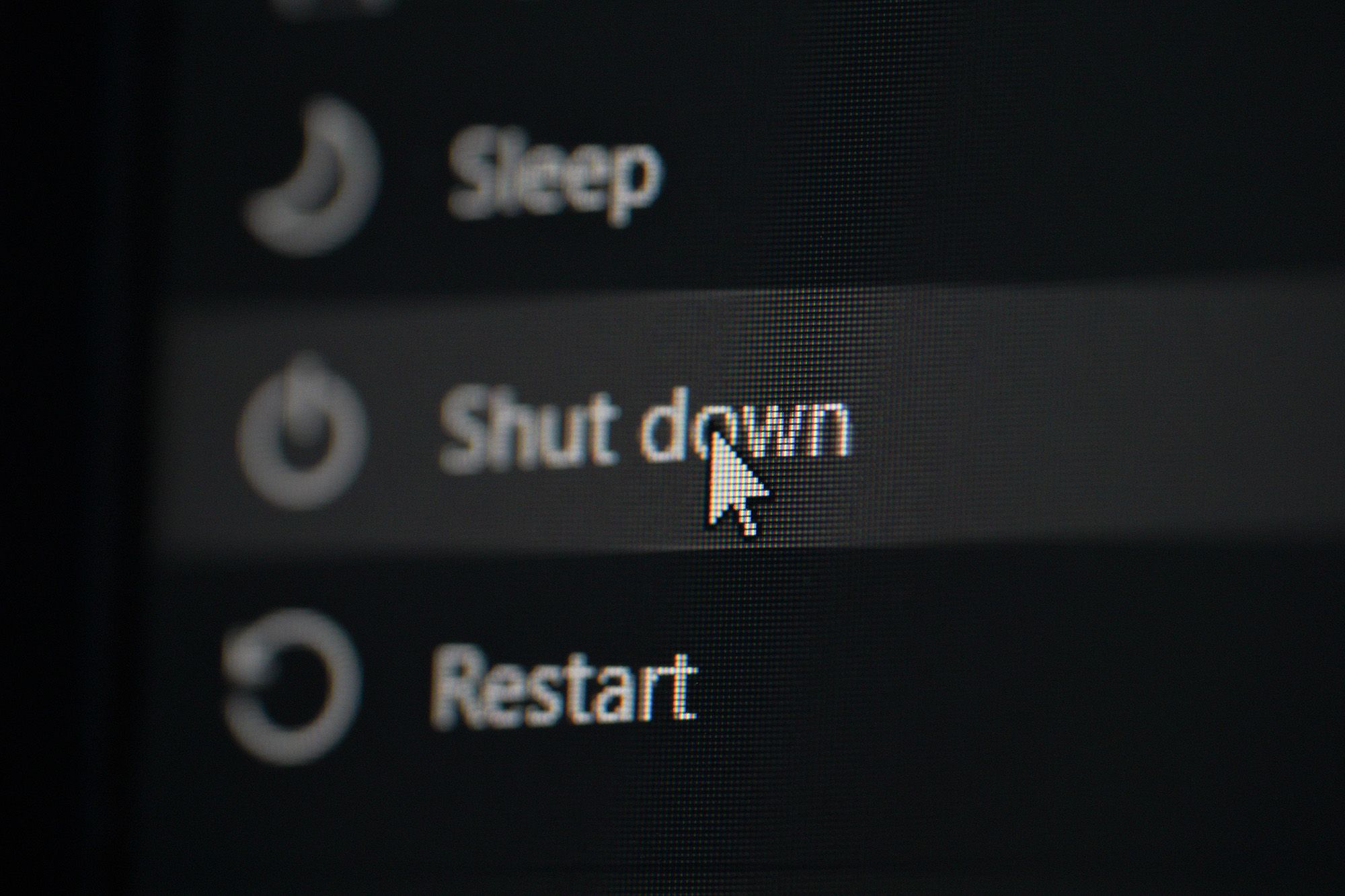 Shut down on computer