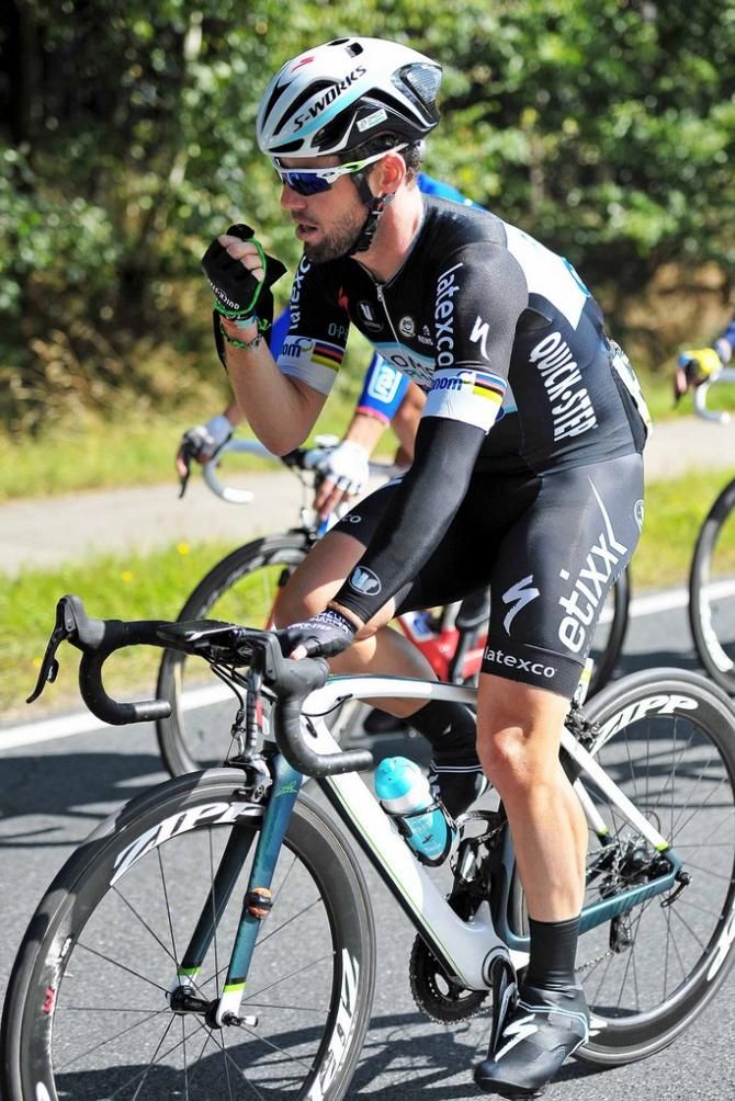 Mark Cavendish (Omega Pharma-Quick Step) was a late entrant to the race
