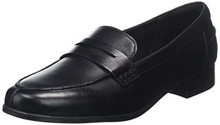 Clarks Hamble Damen-Loafer, schwarzes Leder, 7 UK