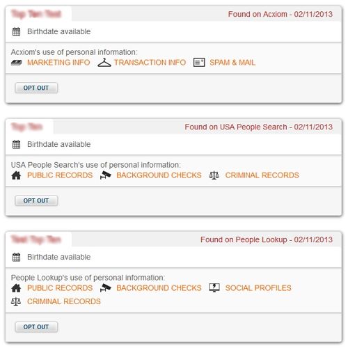 SmarterPrivacy image: This service will search for your name in public records and show you what it found on various sites.