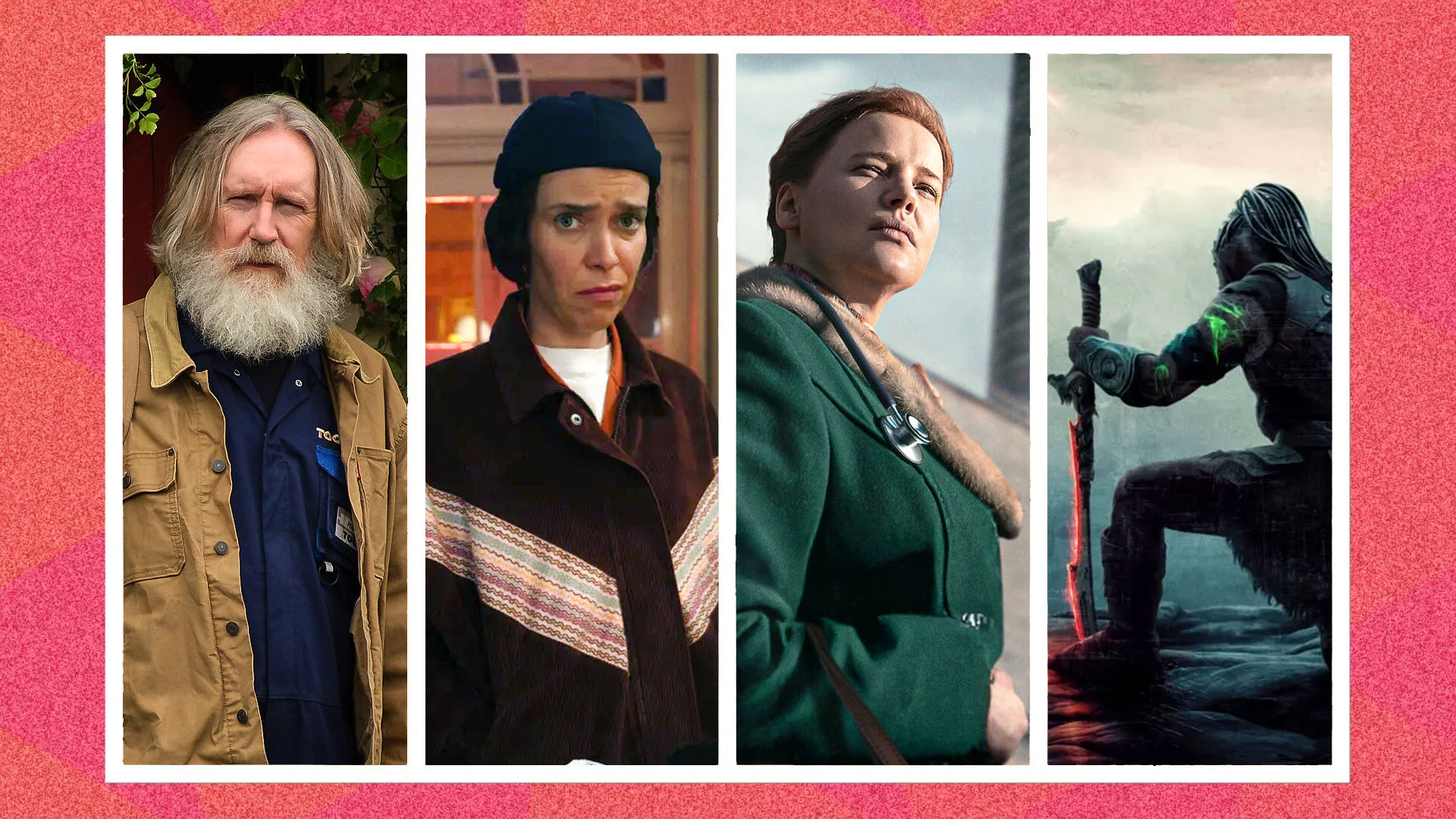 Four screengrabs from films and shows. 