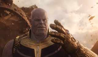Avengers: Infinity War Josh Brolin Thanos stands with the Gauntlet
