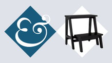 a black kitchen step stool