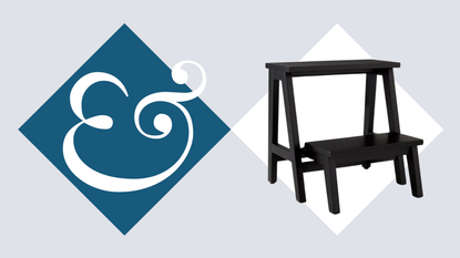 a black kitchen step stool