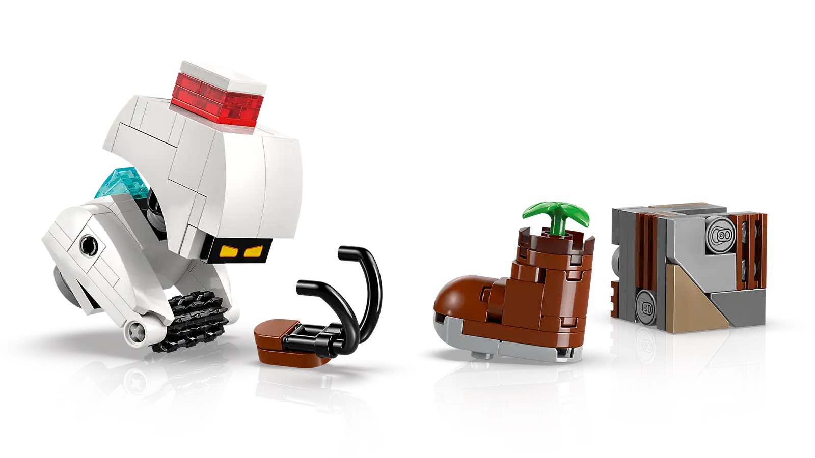 LEGO WALL-E and Eve set from a variety of different angles 