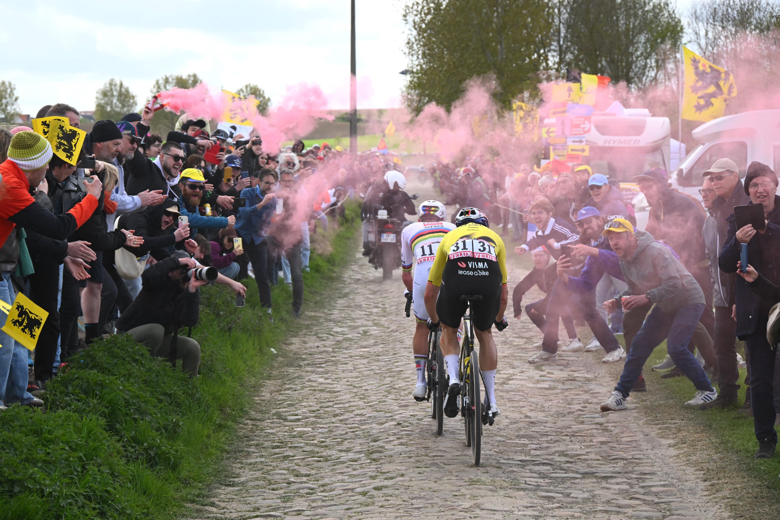 Wout van Aert and Tadej Poga&amp;#269;ar at Paris-Roubaix 2026