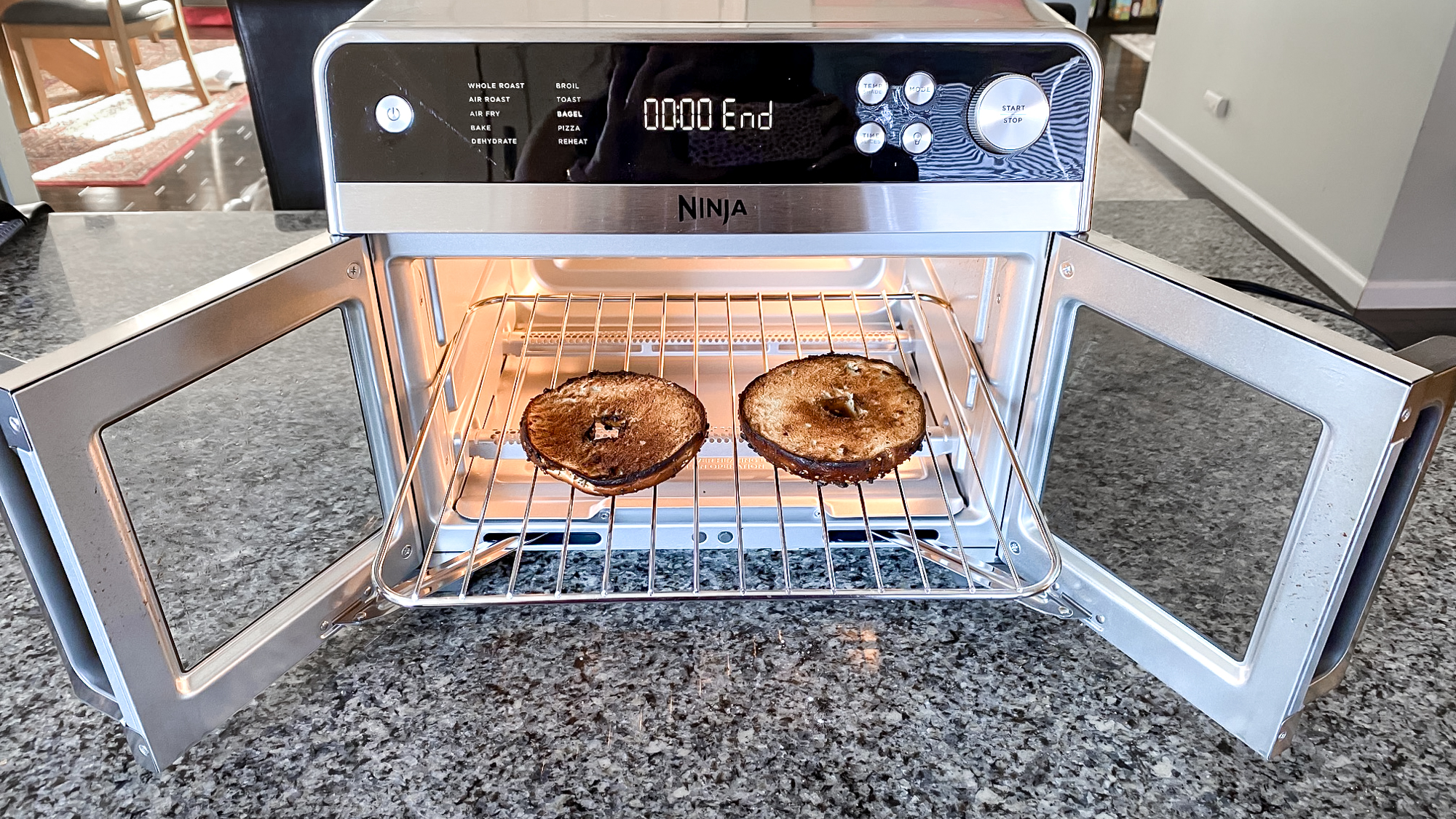 Ninja French Door Premier Air Fryer on a kitchen counter