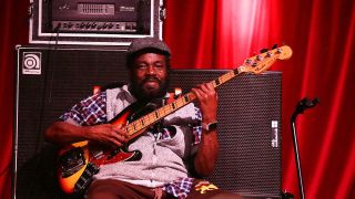 Aston "Family Man" Barrett of The Wailers performs live for fans at the 2016 Byron Bay Bluesfest on March 27, 2016 in Byron Bay, Australia. 