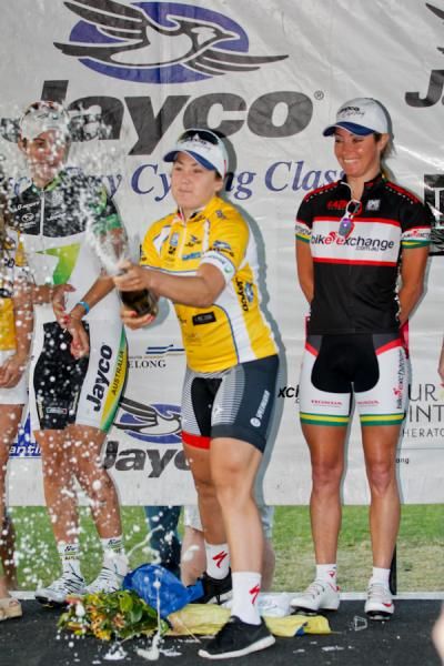 Chloe Hosking lets the bubbly fly.