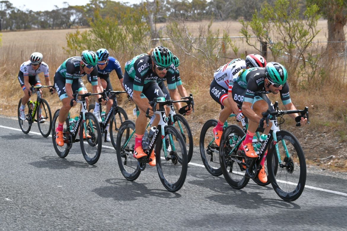 The Bora team riding hard