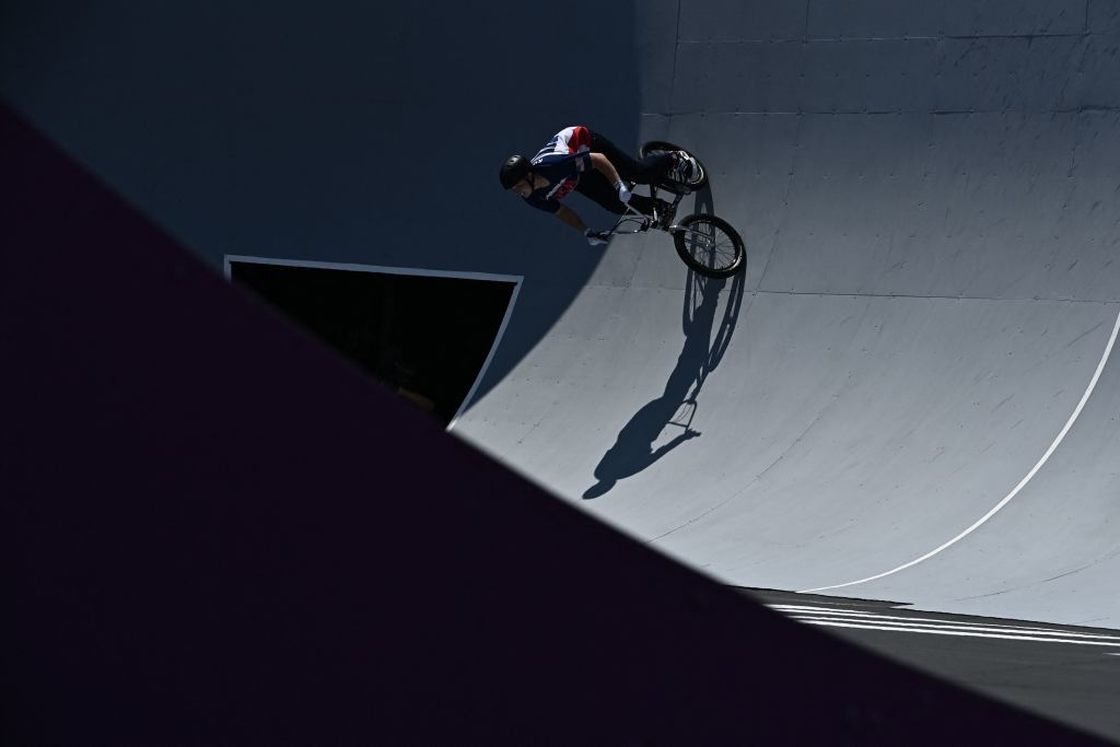 USAs Hannah Roberts competes in the cycling BMX freestyle womens park final at the Ariake Urban Sports Park during the Tokyo 2020 Olympic Games in Tokyo on August 1 2021 Photo by Jeff PACHOUD AFP Photo by JEFF PACHOUDAFP via Getty Images