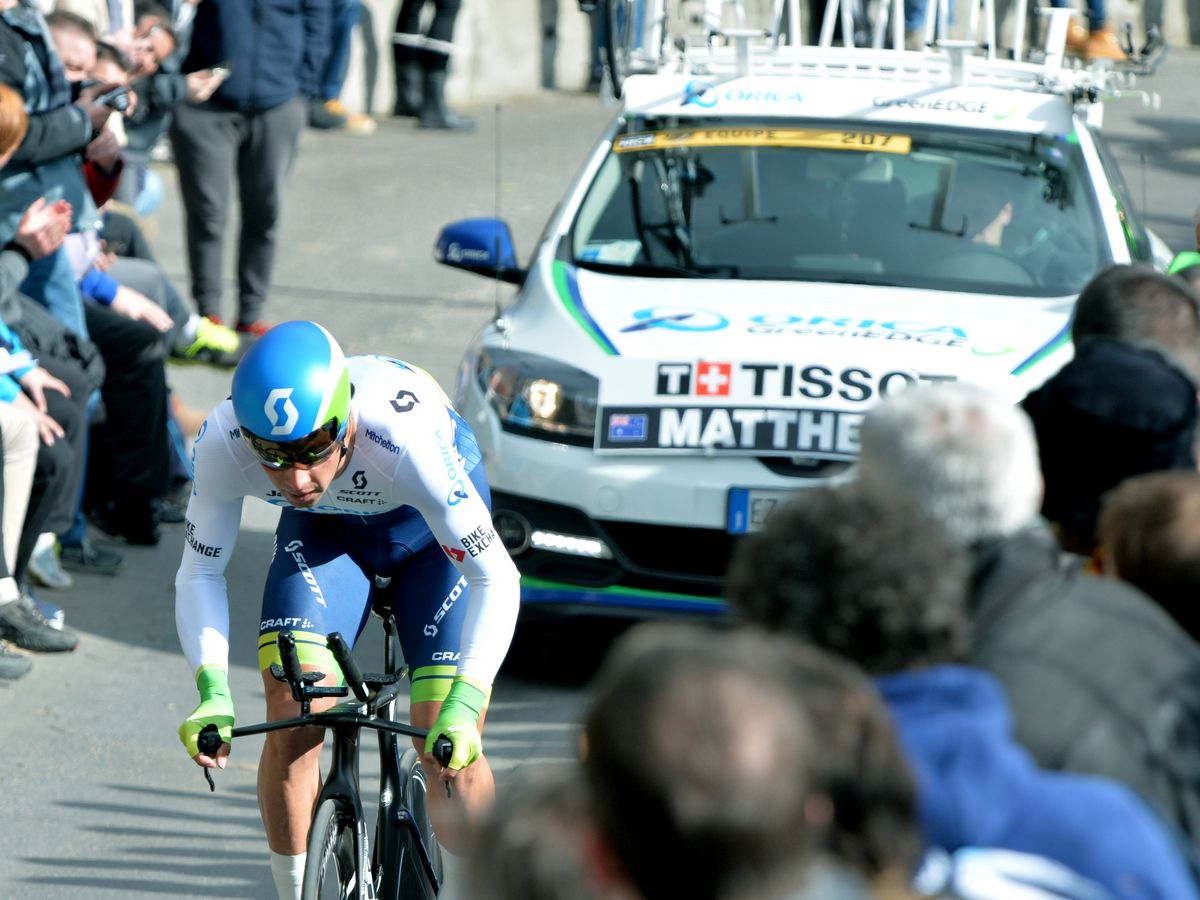 Michael Matthews (Orica-GreenEdge) riding to the win