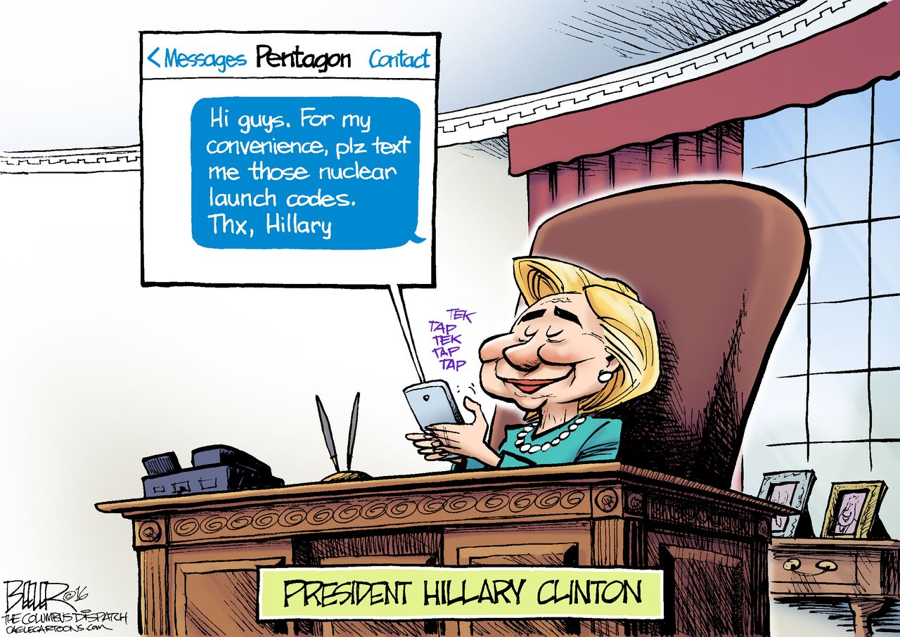 Political Cartoon U.S. Hillary Clinton 2016 scandal