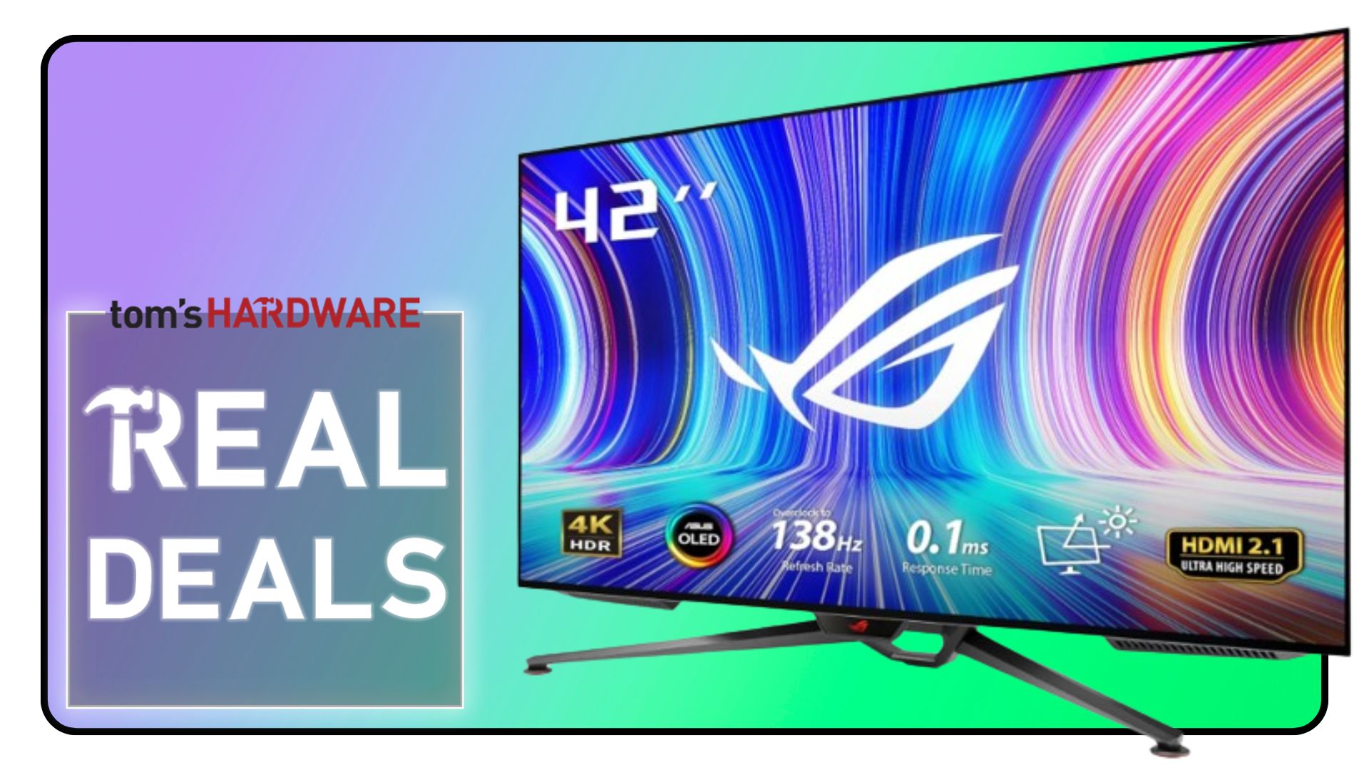 Get $400 off Asus' stunning 42-inch 4K OLED gaming monitor — 138Hz ROG Swift PG42UQ drops to $999