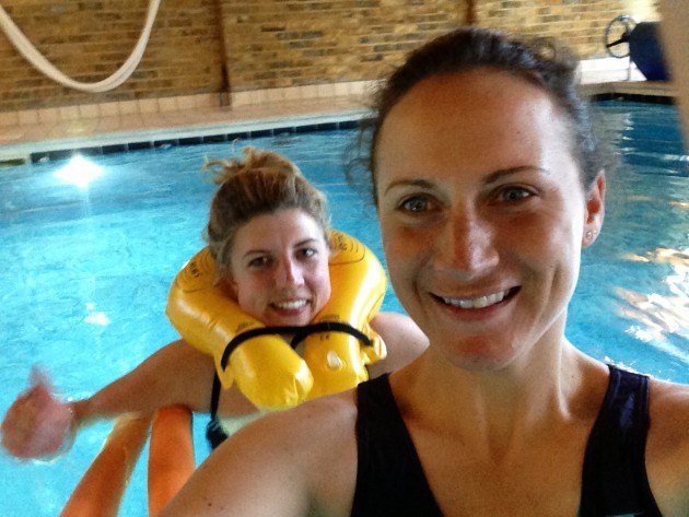 Holly and I in the pool