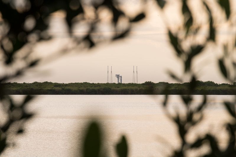 The Atlas V and Starliner of NASA&#039;s OFT-2 mission as seen on the launch pad before a missed launch attempt on Aug. 3, 2021.