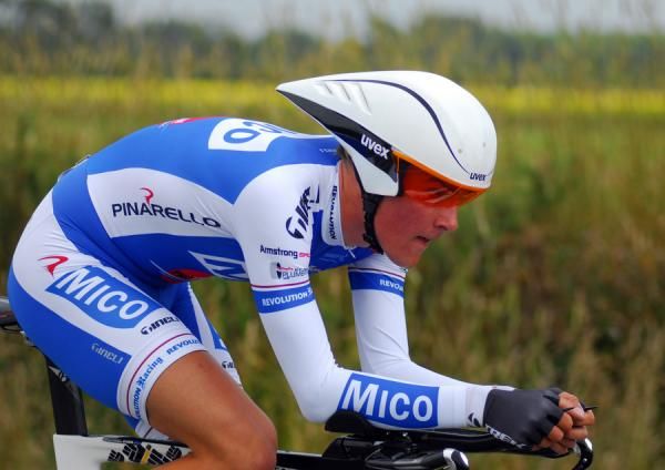 Michael Vink (Mico Protrain, Canterbury) in action on the way to winning the under-23 time trial at the RaboDirect Elite National Championships in Christchurch today.