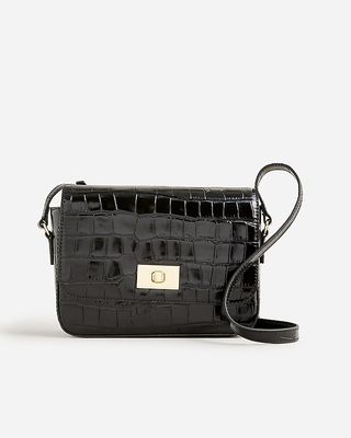 Edie crossbody bag in Italian croc-embossed leather