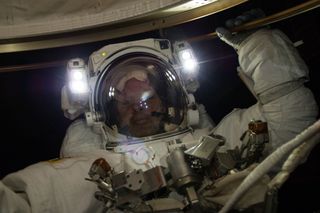 Steve Swanson on Spacewalk to Replace Backup Computer Relay Box