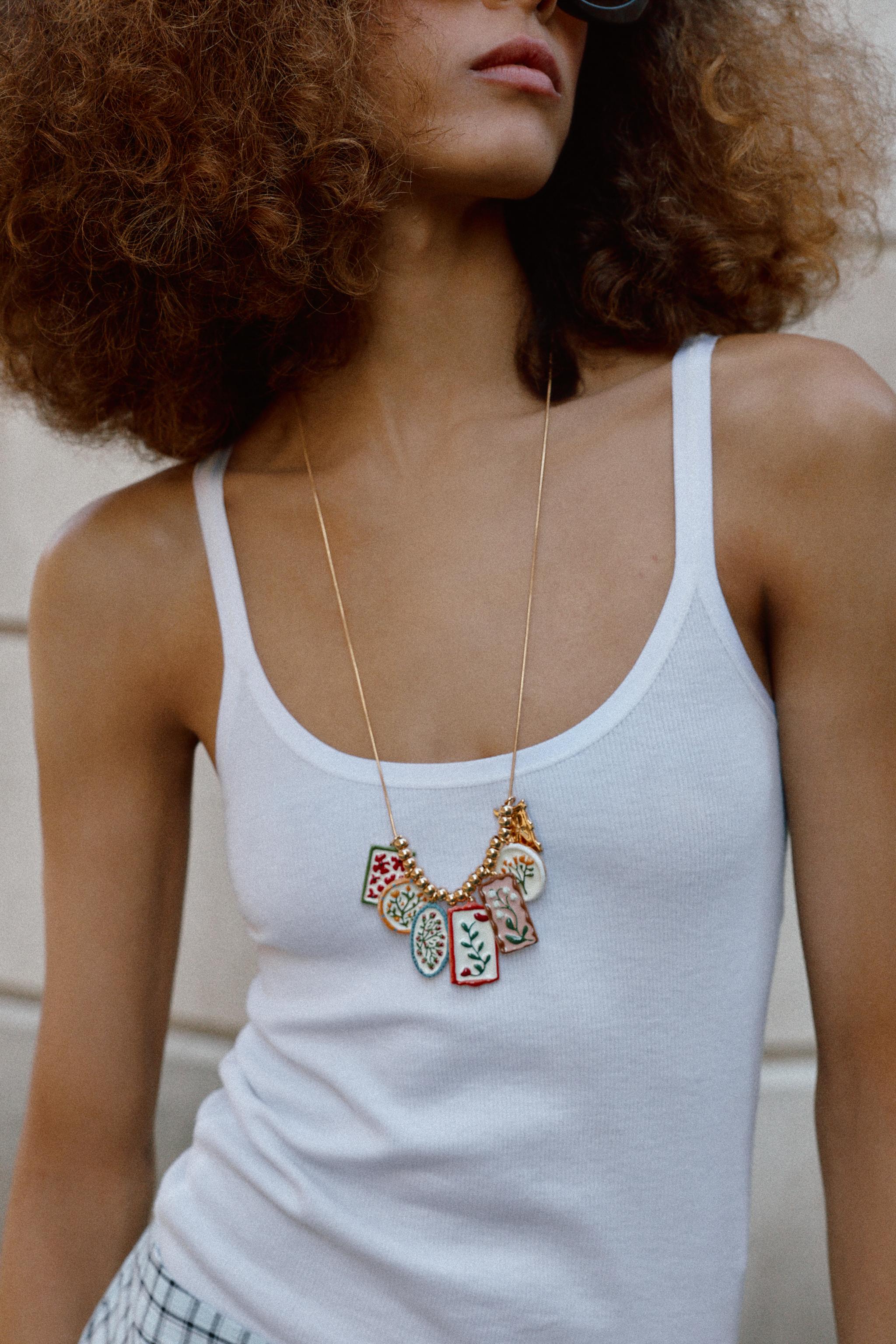 2-Pack Resin Floral Charm Necklaces