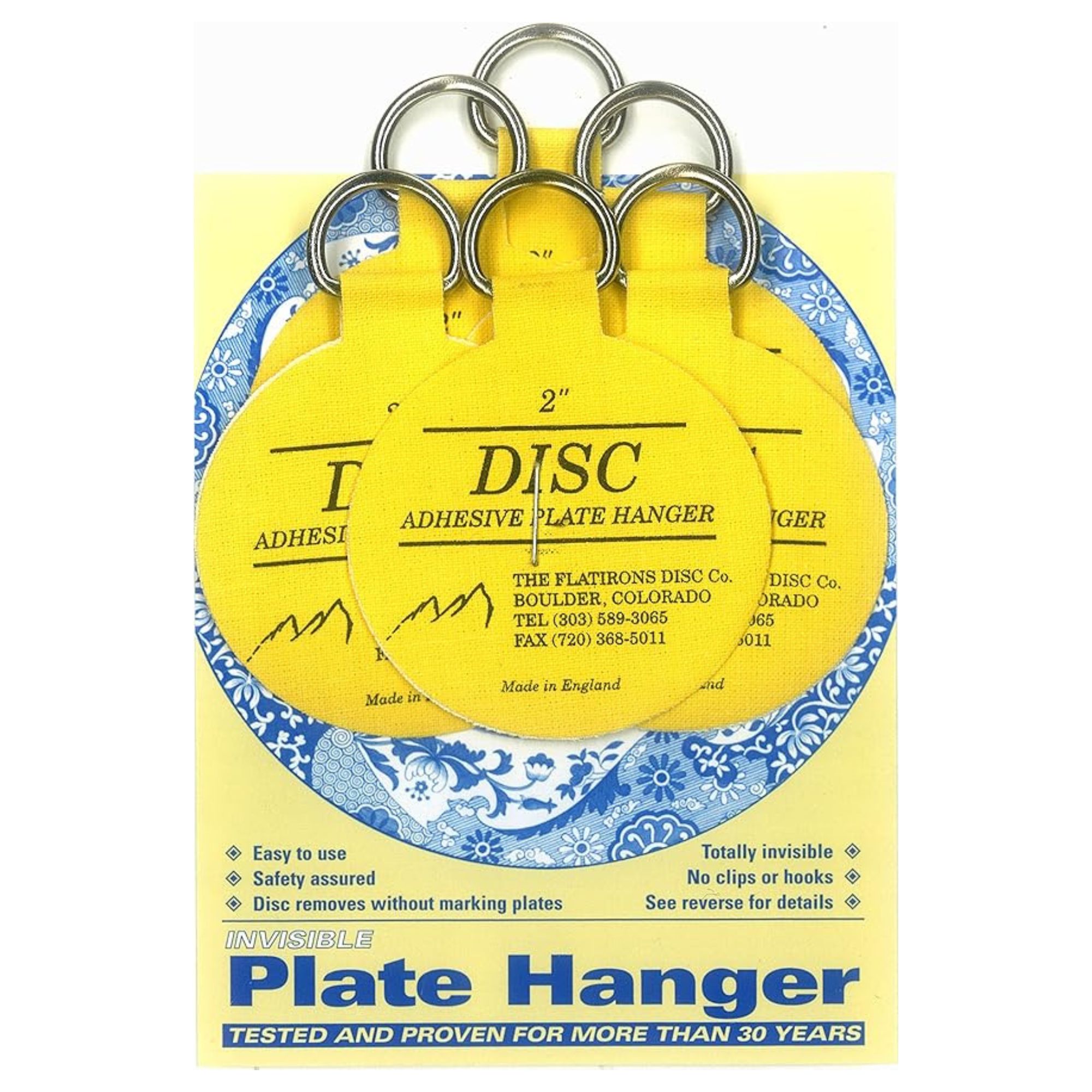 Disc adhesive plate hangers