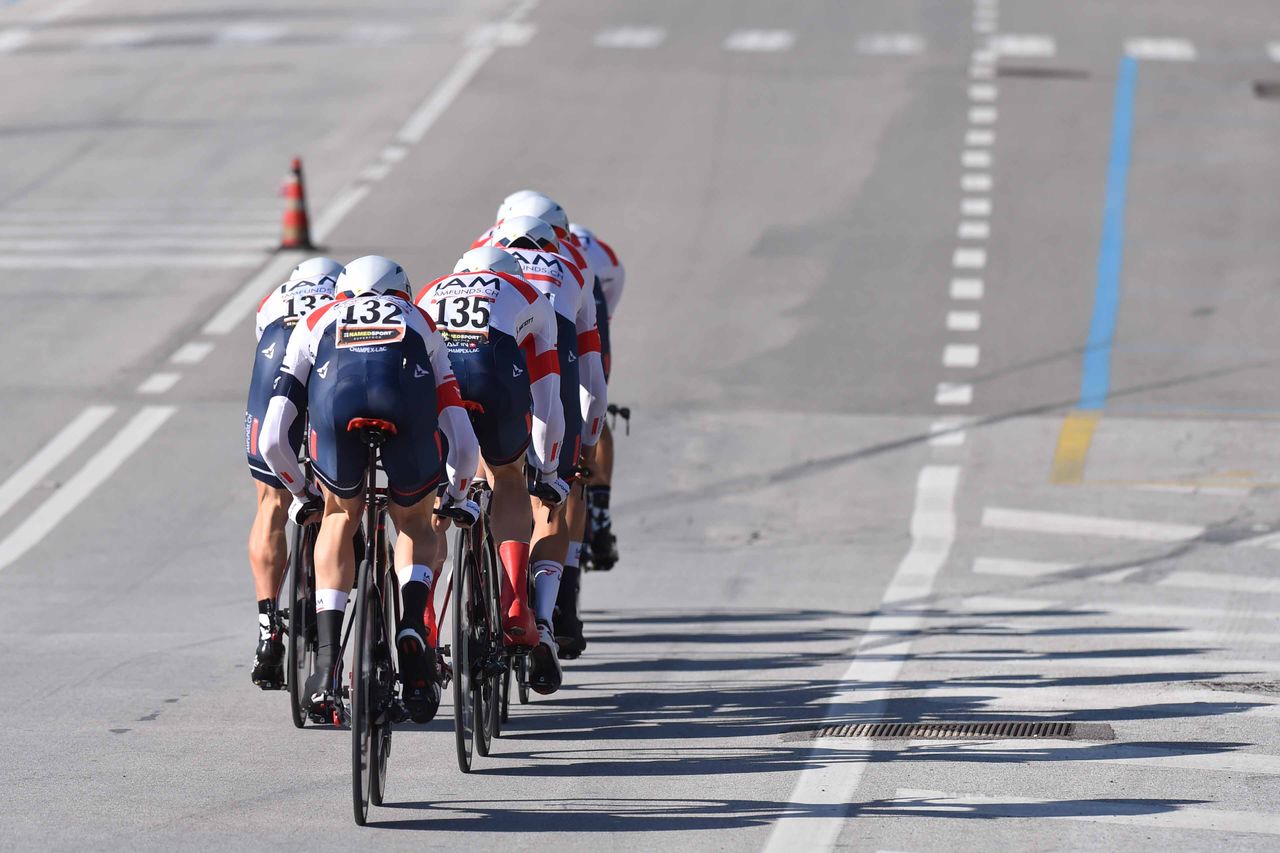 IAM Cycling in the team time trial in Tirreno-Adriatico