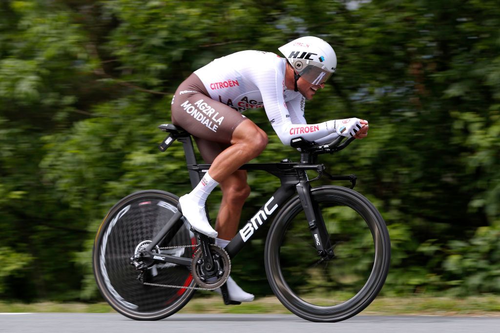 ROCHELAMOLIERE FRANCE JUNE 02 Greg Van Avermaet of Belgium and AG2R Citren Team during the 73rd Critrium du Dauphin 2021 Stage 4 a 164km Individual Time Trial stage from Firminy to RochelaMolire 585m ITT UCIworldtour Dauphin dauphine on June 02 2021 in RochelaMoliere France Photo by Bas CzerwinskiGetty Images