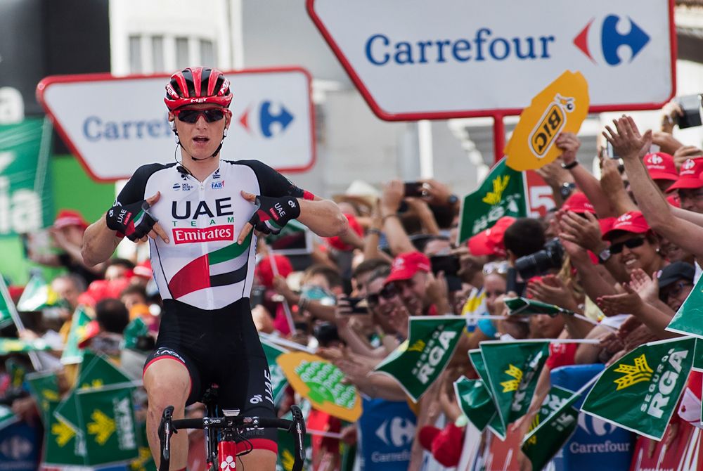 Matej Mohoric ( UAE Team Emirates) wins stage 7 at the Vuelta