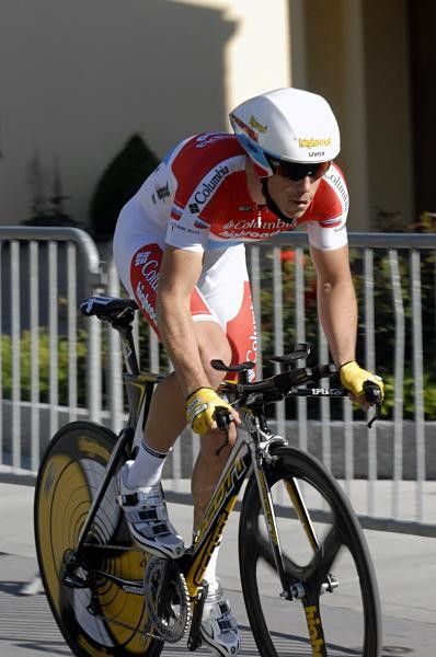 Columbia-Highroad's Kim Kirchen enjoyed a sixth place, sandwiched between teammates Maxime Monfort and Tony Martin.