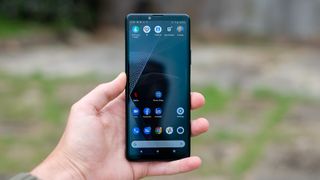 The Sony Xperia 10 III in someone's hand