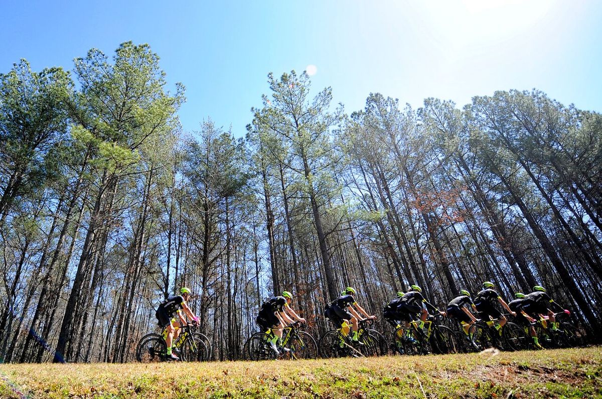 The Holowesko-Citadel team trains near Greenville, South Carolina