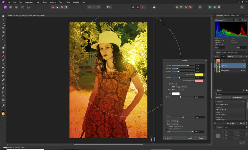 Tweak the settings for the lighting