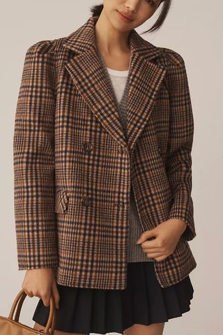 Maeve Puff-Sleeve Wool-Blend Blazer