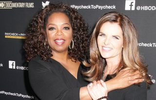 Oprah Winfrey and Maria Shriver attends the Los Angeles premiere of HBO Documentary Films "Paycheck To Paycheck"