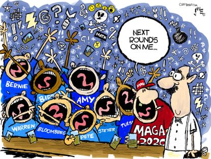 Political Cartoon U.S. MAGA 2020 election rounds Democrats