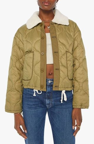 The Army Brat Quilted Water Resistant Faux Fur Collar Jacket