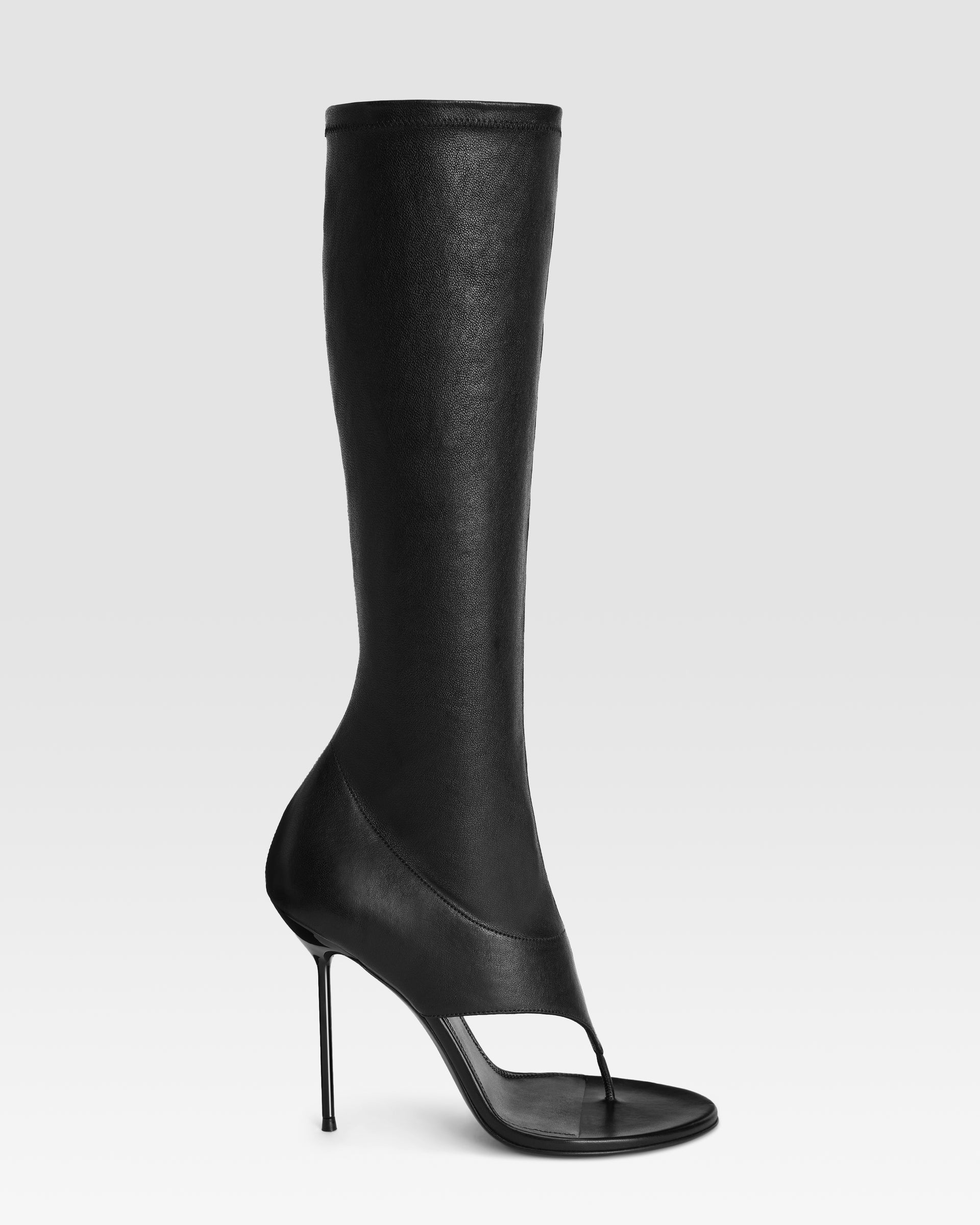 Stretch Nappa Leather Thong Boot - 35