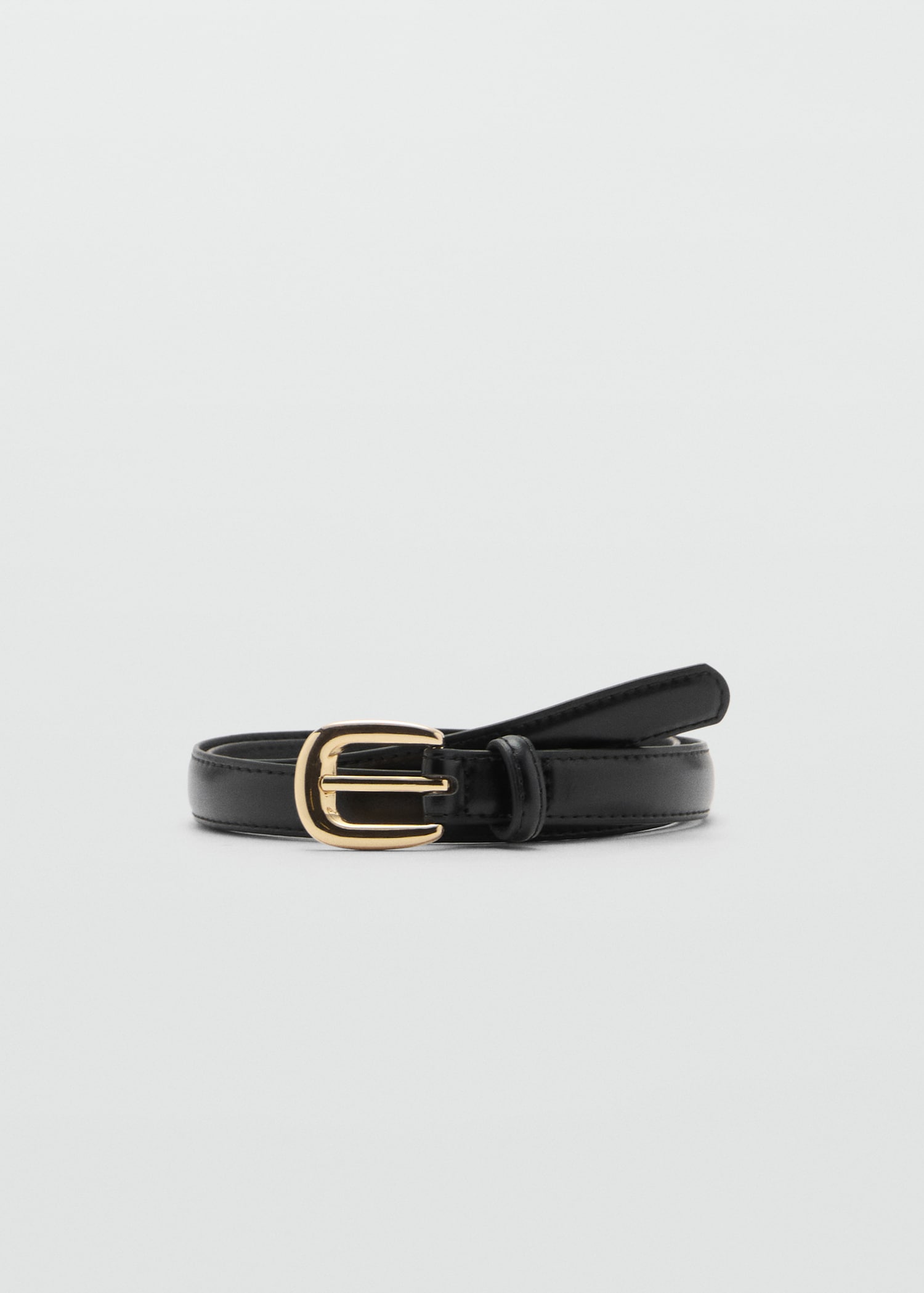 MANGO, Skinny Leather-Effect Belt
