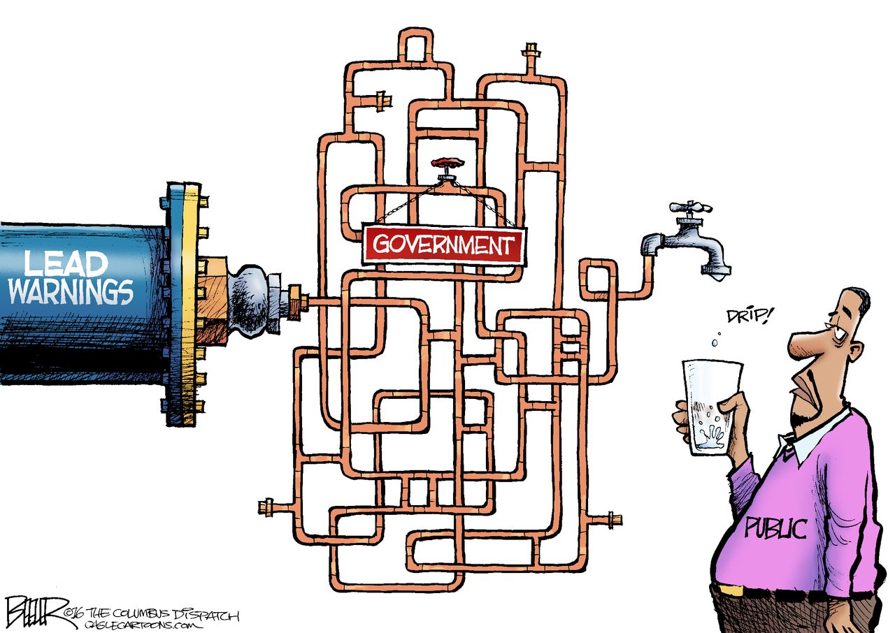 Editorial Cartoon U.S. Flint Water