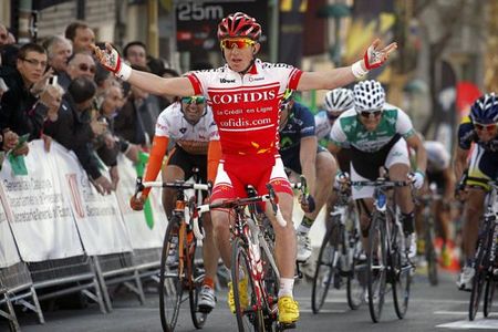 Samuel Dumoulin (Cofidis) wins stage five of the Volta Ciclista a Catalunya.