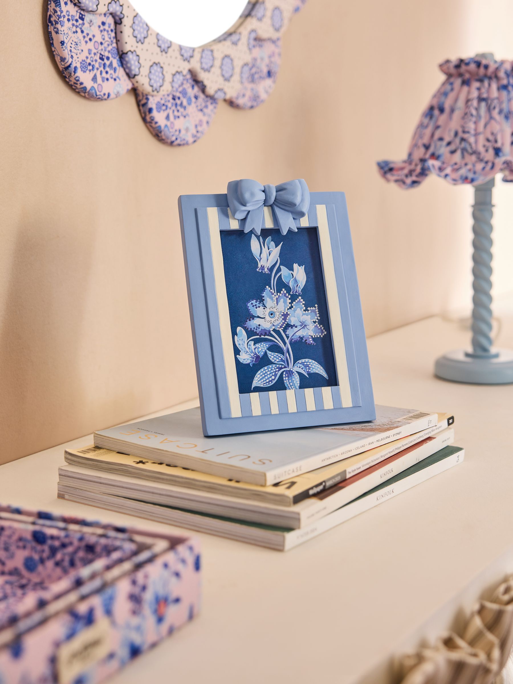 Cath Kidston Blue Bow Photo Frame 6x4 - Size One