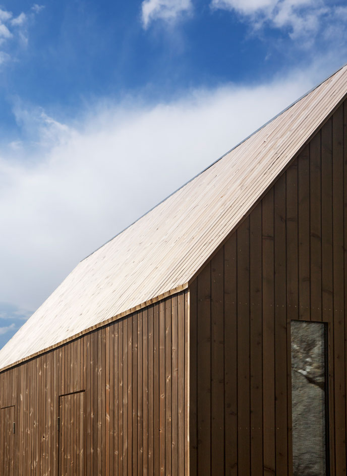 Cabin huts rooftop view