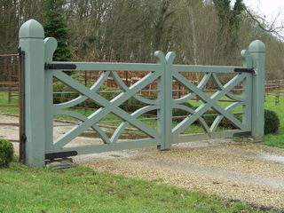traditional swing gates on a drive