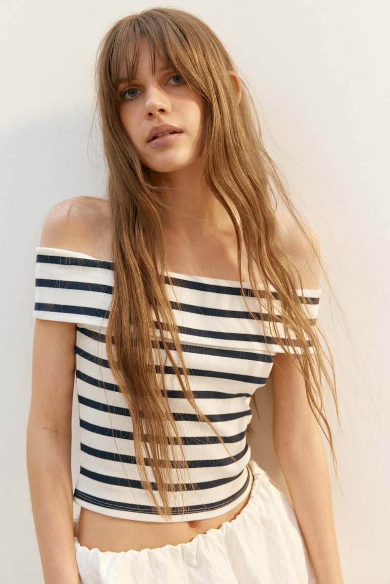 Ribbed Off-The-Shoulder Top
