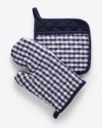 Oven Mitt &amp; Pot Holder Set in Gingham for $30, at Draper James