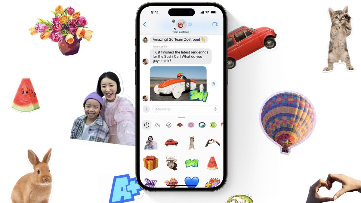 Stickers in Apple&#039;s iOS 17 software