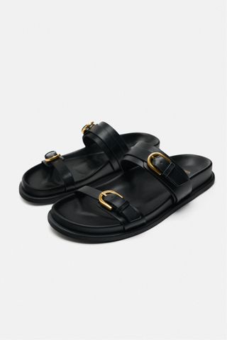 Zara, Flat Buckled Sandals