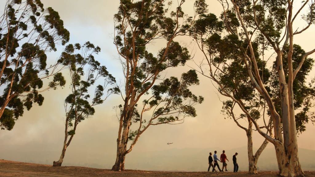 Smoke from a fire in Orange County, California.