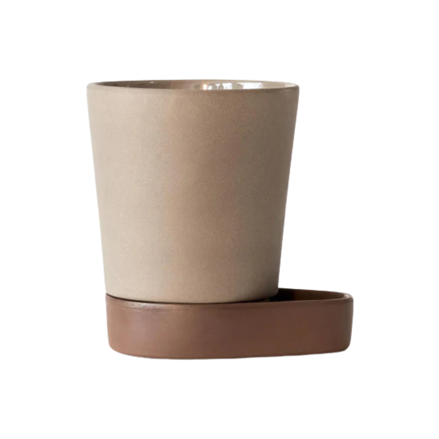 A brown sip plant pot