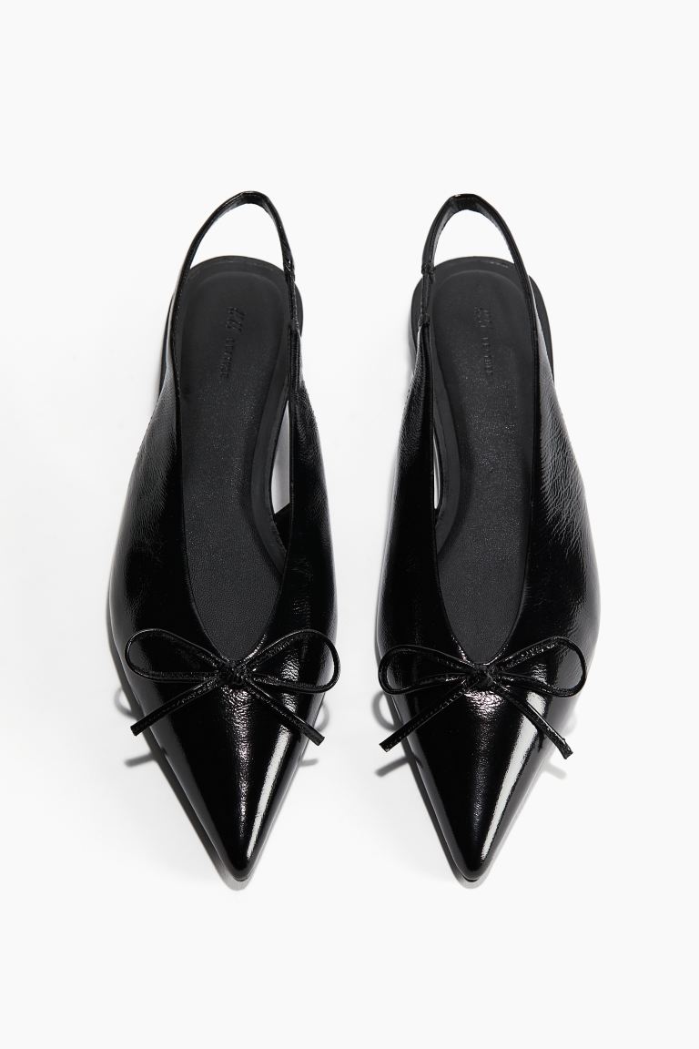 Leather Slingback Ballet Pumps